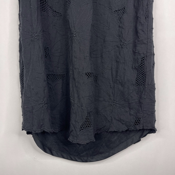 2/$30 ZARA Embroidered Meshed Cutout Dress Medium Black Round Hem #7282 - Picture 7 of 12